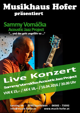Sammy Vomacka acoustic Jazz Project live im Musikhaus Hofer
